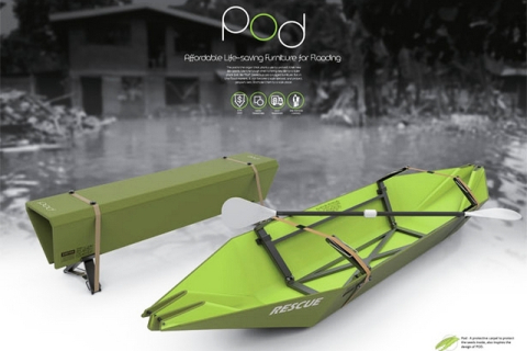 Скамейка, которая превращается в спасательную лодку, — проект POD